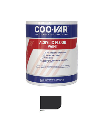 CooVar Acrylic Floor Paint - Black - 1 Litre