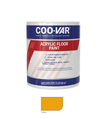 CooVar Acrylic Floor Paint - Yellow - 1 Litre