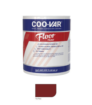 CooVar Floor Paint - Tile Red - 1 Litre