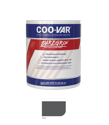 CooVar Suregrip Anti Slip Floor Paint - Grey - 2.5 Litre