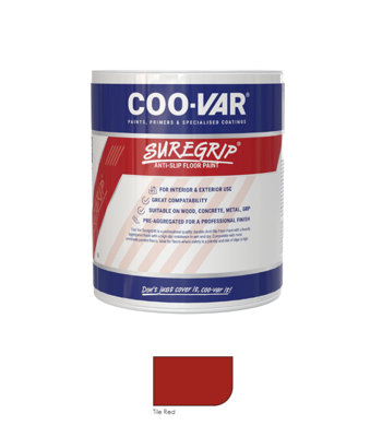 CooVar Suregrip Anti Slip Floor Paint - Tile Red - 1 Litre