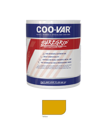 CooVar Suregrip Anti Slip Floor Paint - Yellow - 5 Litre