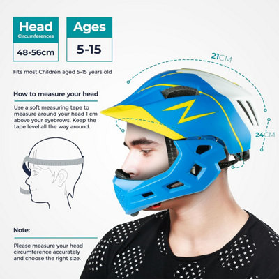 Casco Monopattino EULANT Casco Da Bici Per Ragazzi E Ragazze, Casco Integrale Con Protezione Per Mento, Per Bici BMX MTB Downhill Motocross Scooter, Per Bambini Dai 5-10 Anni (Dimensione Della Testa 52-58CM - 10