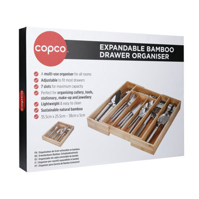 Copco Basics Extendable Bamboo Cutlery Tray