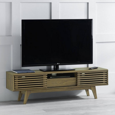 Copen TV Unit Riviera Oak With Storage Cabinets 150cm