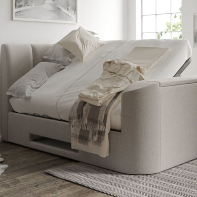 Copenhagen Upholstered Ottoman Storage TV Bed Shell - Double 4ft6 Bed ...