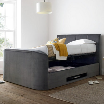 Crushed velvet tv bed deals king size