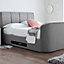 Copenhagen Upholstered Ottoman TV Bed Mid Grey - King Size Bed Frame Only
