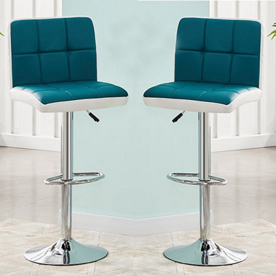 Teal leather counter stools hot sale