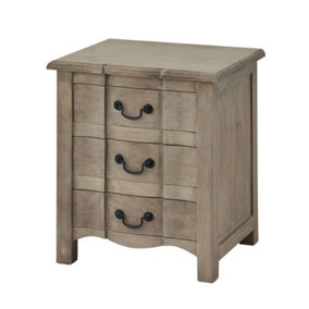 Copgrove Collection 3 Drawer Bedside Table - Wood - L45 x W55 x H60 cm - Brown