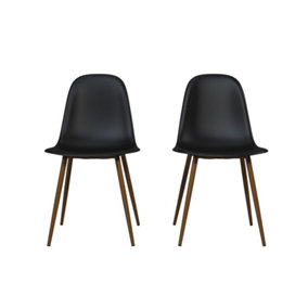 Copley Dining Chair in Plastic Black, 2 pieces