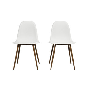 Copley Dining Chair in Plastic White, 2 pieces