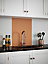 Copper 6mm Glass Self-Adhesive Kitchen Splashback 600mm x 750mm Easy To Apply