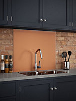 Copper 6mm Glass Self-Adhesive Kitchen Splashback 900mm x 750mm Easy To Apply