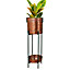 Copper and Green Indoor Outdoor Garden Planter with Stand and Tray