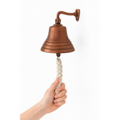 Copper Bell Bar Accessories for Home Pub Hand Bell Wall Mounted Bar Bell Nautical Decorations Bronze Bell 4 Inch
