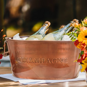 Copper Champagne Embossed Drinks Bucket