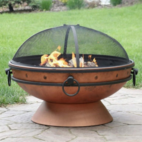 Copper Effect Fire Pit Bowl BBQ
