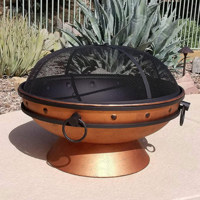 Copper Effect Fire Pit Bowl BBQ