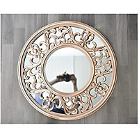 Copper Effect Horn Style Wall Mirror Antique Baroque