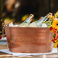 Copper Embossed Drinks Celebration Party Champagne Wine Ice Bucket