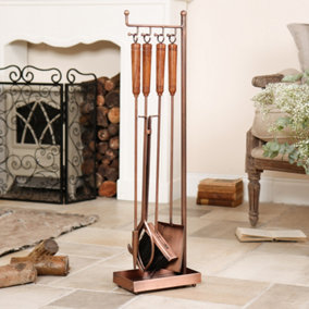 Copper Fireplace Companion Tool Set