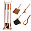 Copper Fireplace Freestanding 5pc Companion Tool Set