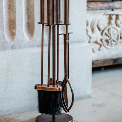 Copper Fireside Companion Set Round H50Cm W15Cm