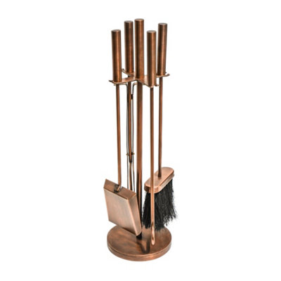 Copper Fireside Companion Set Round H50Cm W15Cm