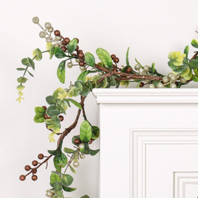 Copper Mistletoe Light Up Xmas Decoration Table Garland Decorative Christmas Garland 160cm - 4
