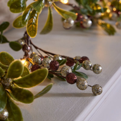 Copper Mistletoe Light Up Xmas Decoration Table Garland Decorative Christmas Garland 160cm - 5