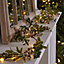 Copper Mistletoe Light Up Xmas Table Decoration Christmas Garland 1.6m