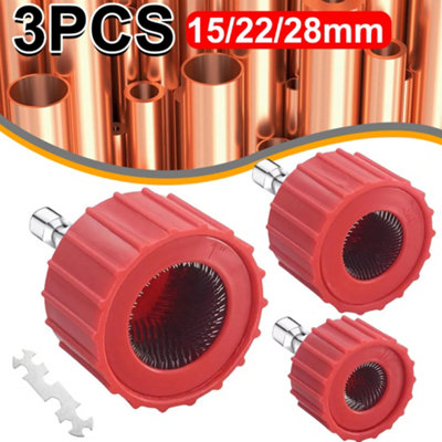 Copper Pipe Cleaner Brush For Drill/Driver  15mm 22mm 28mm Plumbing Hex bit