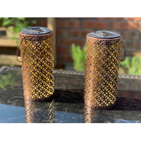 Copper Silhouette Solar Lights Twin Pack
