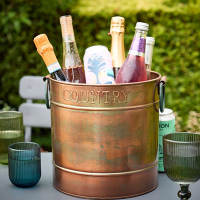 Copper Standing Autumn Winter Celebration Party Champagne Wine Ice Bucket with Tray Father's Day Gifts Ideas