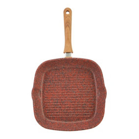Copper Stone Pans: 28cm Griddle Pan Healthier, quicker and cleaner sizzling grill and griddle pan