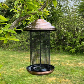 Copper Style Extra Large Hanging Metal Bird Nut Feeder