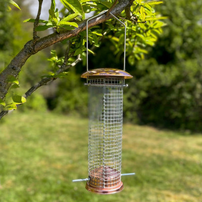 Copper Style Hanging Bird Feeders Seed, Nut and Fatball (Set of 3)