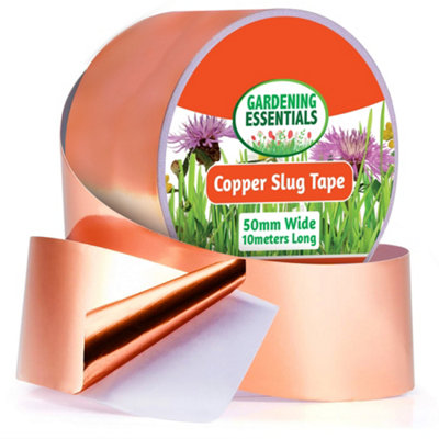Copper Tape Slug Repellent UK 10m x 50mm  Humane Slug & Snail Control, Wide Copper Tape Slug Repellent