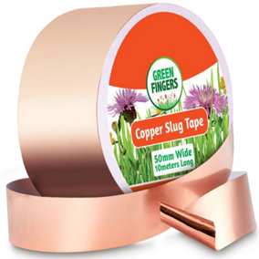 Copper Tape Slug Repellent UK 10m x 50mm  Humane Slug & Snail Control, Wide Copper Tape Slug Repellent