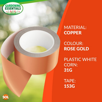 Copper Tape Slug Repellent UK 10m x 50mm  Humane Slug & Snail Control, Wide Copper Tape Slug Repellent