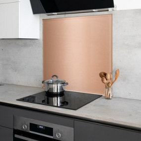 Copper Toughened Glass Kitchen Splashback - 600mm x 600mm