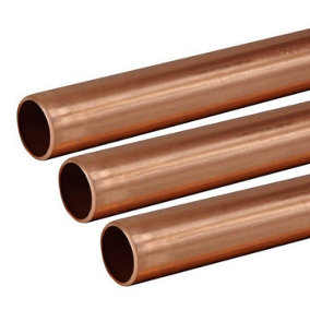 Copper Tube 22mm 3 x 1m Length BS EN1057 R250 British Copper Pipe 3000mm 300cm