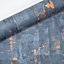 Copper Wallaper Rustic Industrial Effect Non-Woven Vinyl