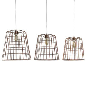 Cora Lamp Ceiling Light Pendant, Basket Hanging Lighting, Set of 3