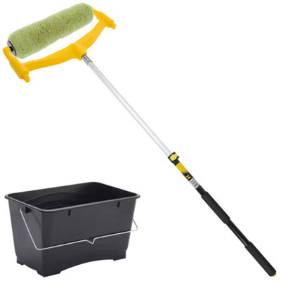CORAL ALBERTA 12 INCH MASONRY & RENDER PAINT ROLLER SET EXT POLE 0.6-1 ...