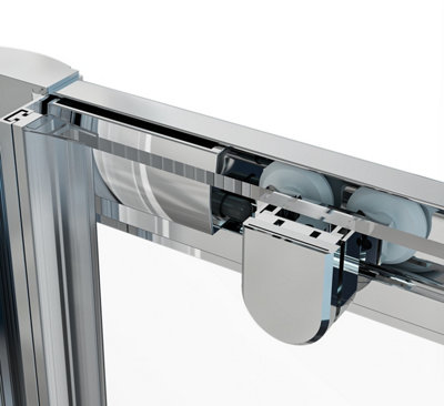 Coral Sliding Door Shower Enclosure Chrome 6mm Safety Glass 1100x760mm