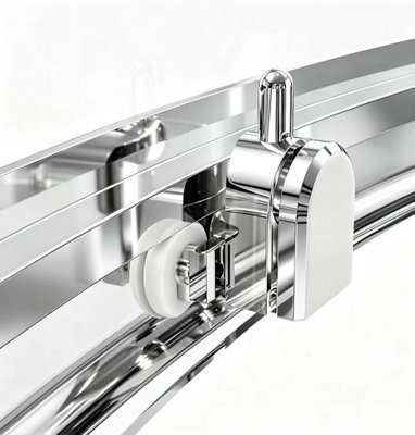 Coral Sliding Door Shower Enclosure Chrome 6mm Safety Glass 1100x760mm