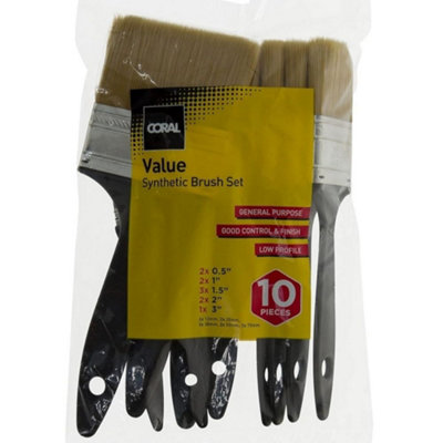 Coral Value Synthetic - Paint Brush Set - 10 Pack