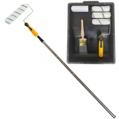 Coral Viking Wall Paint Roller Brush Set with Extension Pole 10 Piece Pack Set